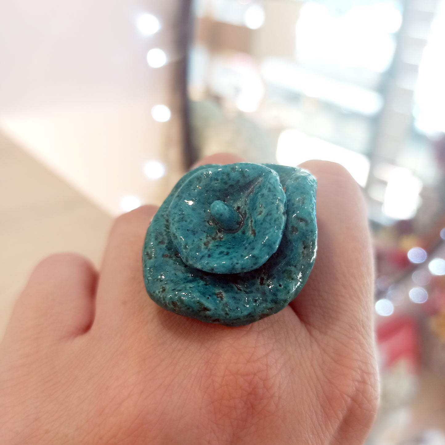 δακτυλίδι διπλό ακανόνιστο από Αιγυπτιακή Φαγεντιανή