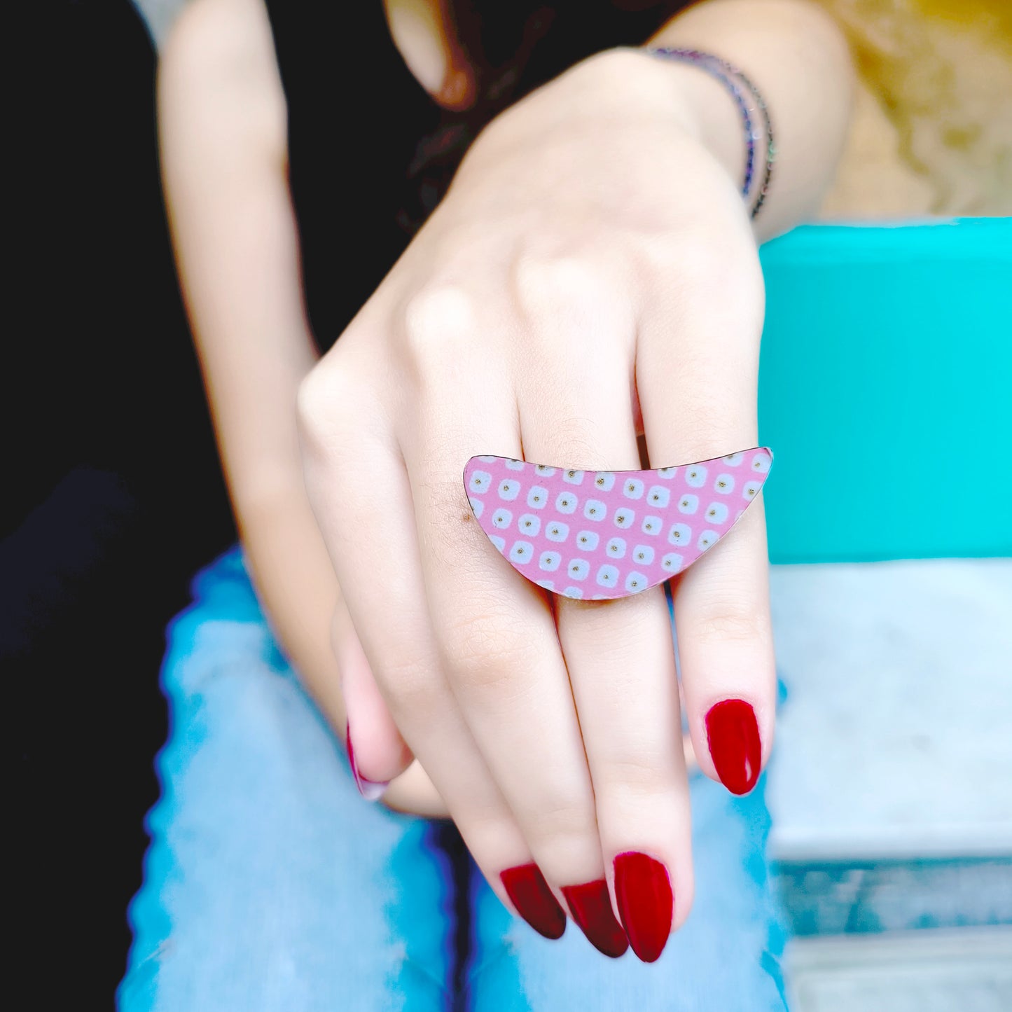 Δακτυλίδι ξύλινο με χαρτί Οριγκάμι