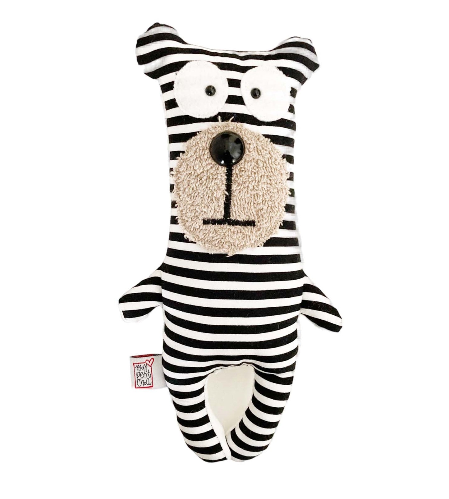 Χειροποίητο αρκουδάκι Nolan (28 εκ) από βαμβακερό και πετσετέ ύφασμα.