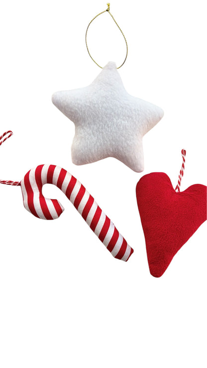 Χειροποίητα Χριστουγεννιάτικα Στολίδια (Καρδιά, Αστέρι & Μπαστούνι)
