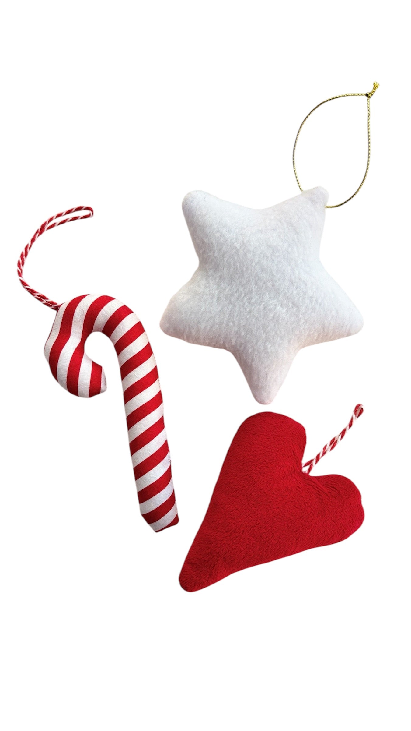 Χειροποίητα Χριστουγεννιάτικα Στολίδια (Καρδιά, Αστέρι & Μπαστούνι)