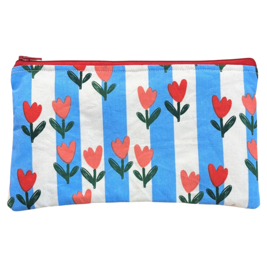 Τulip Breeze Cotton Pouch – Χειροποίητο Υφασμάτινο Νεσεσέρ