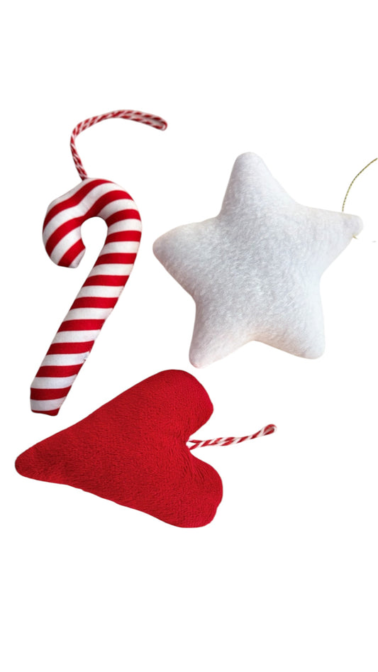 Χειροποίητα Χριστουγεννιάτικα Στολίδια (Καρδιά, Αστέρι & Μπαστούνι)
