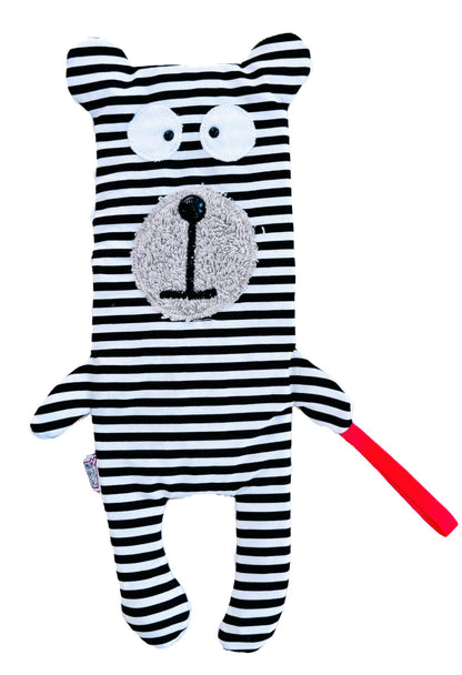 Buddy: Αισθητηριακό Αρκουδάκι (33 εκ.) | Κουδουνίστρα & Squeaker |  Διπλής Όψης (Βαμβάκι/Minky)