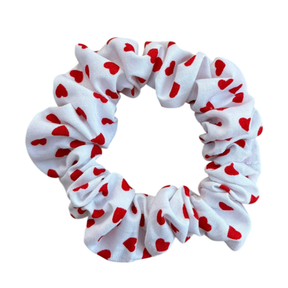 Βαμβακερό Υφασμάτινο Scrunchie Καρδιές
