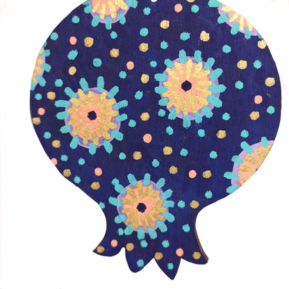 Πολύχρωμα ξύλινα ρόδια, ζωγραφισμένα στο χέρι και από τις δύο όψεις