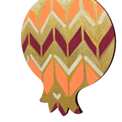 Πολύχρωμα ξύλινα ρόδια, ζωγραφισμένα στο χέρι και από τις δύο όψεις