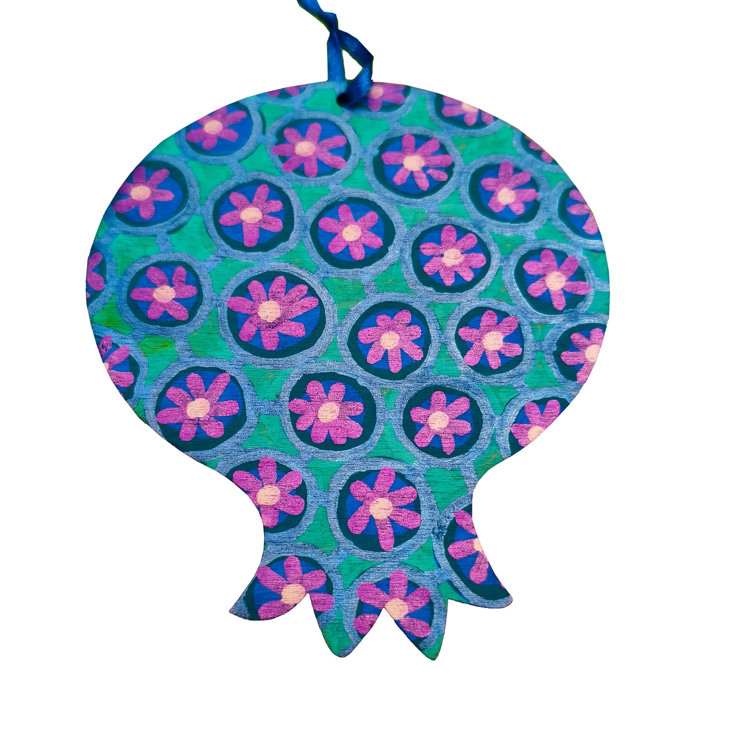 Πολύχρωμα ξύλινα ρόδια, ζωγραφισμένα στο χέρι και από τις δύο όψεις