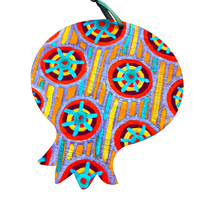 Πολύχρωμα ξύλινα ρόδια, ζωγραφισμένα στο χέρι και από τις δύο όψεις