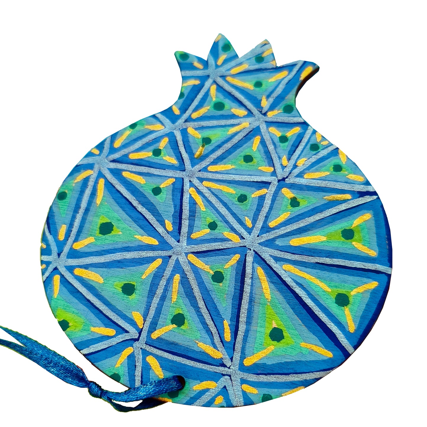 Πολύχρωμα ξύλινα ρόδια, ζωγραφισμένα στο χέρι και από τις δύο όψεις