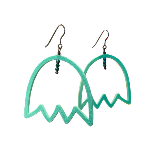 Σκουλαρίκια τυρκουάζ λουλούδια από 3D εκτύπωση