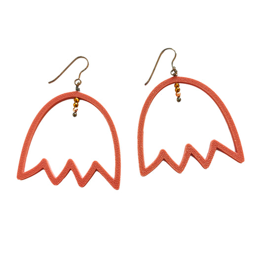 Σκουλαρίκια ροζ λουλούδια από 3D εκτύπωση