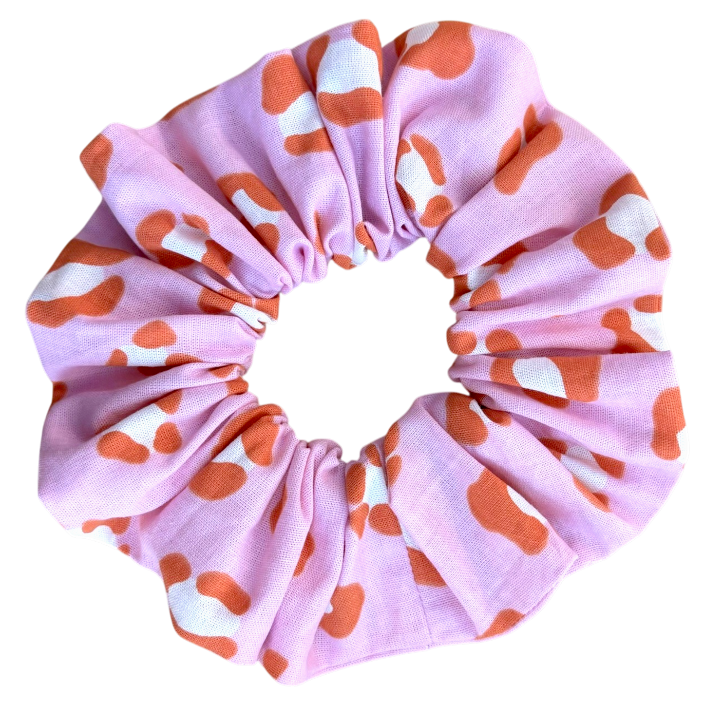 Βαμβακερό Υφασμάτινο Scrunchie pink leopard