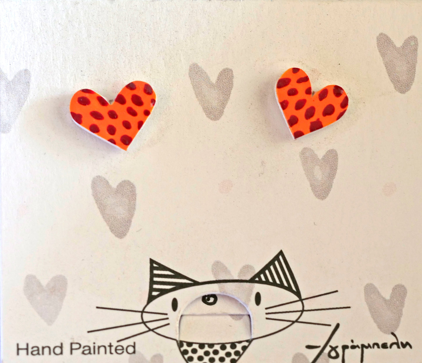 Σκουλαρίκια καρδιές shrink plastic