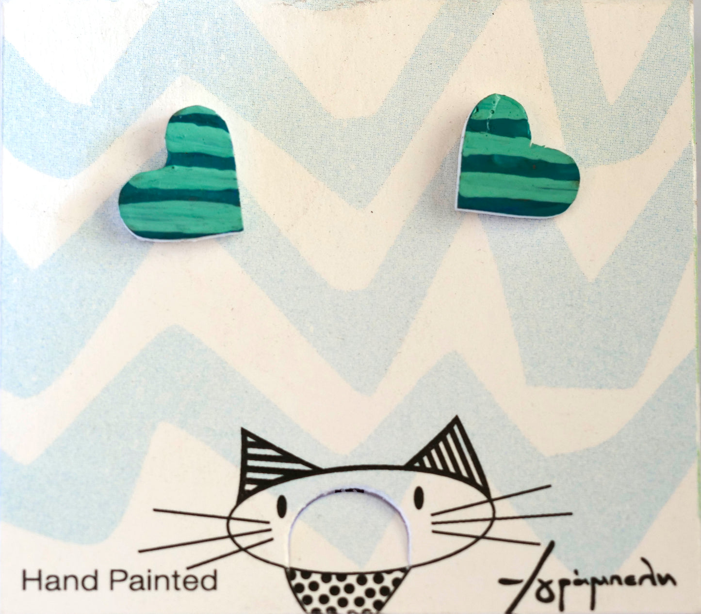 Σκουλαρίκια καρδιές shrink plastic