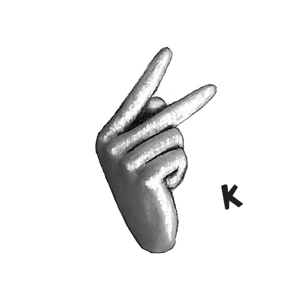 Ασημένιο κρεμαστό 'Μονόγραμμα' στην Ελληνική Νοηματική Αλφαβήτα