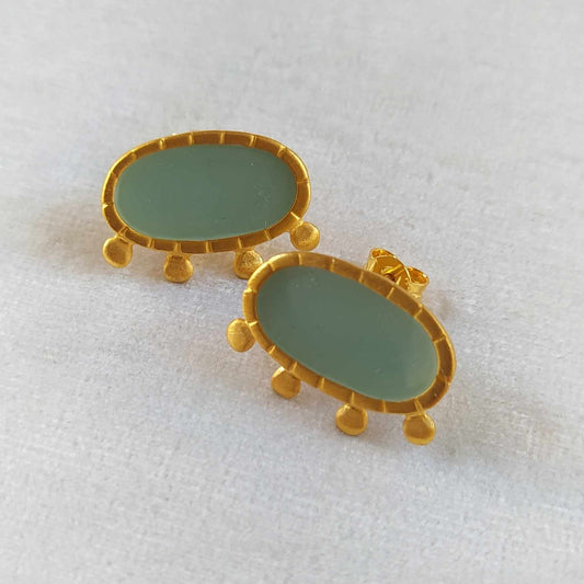 επιχρυσωμένο ασήμι- γαλάζιο σμάλτο / gold plated silver- light blue enamel