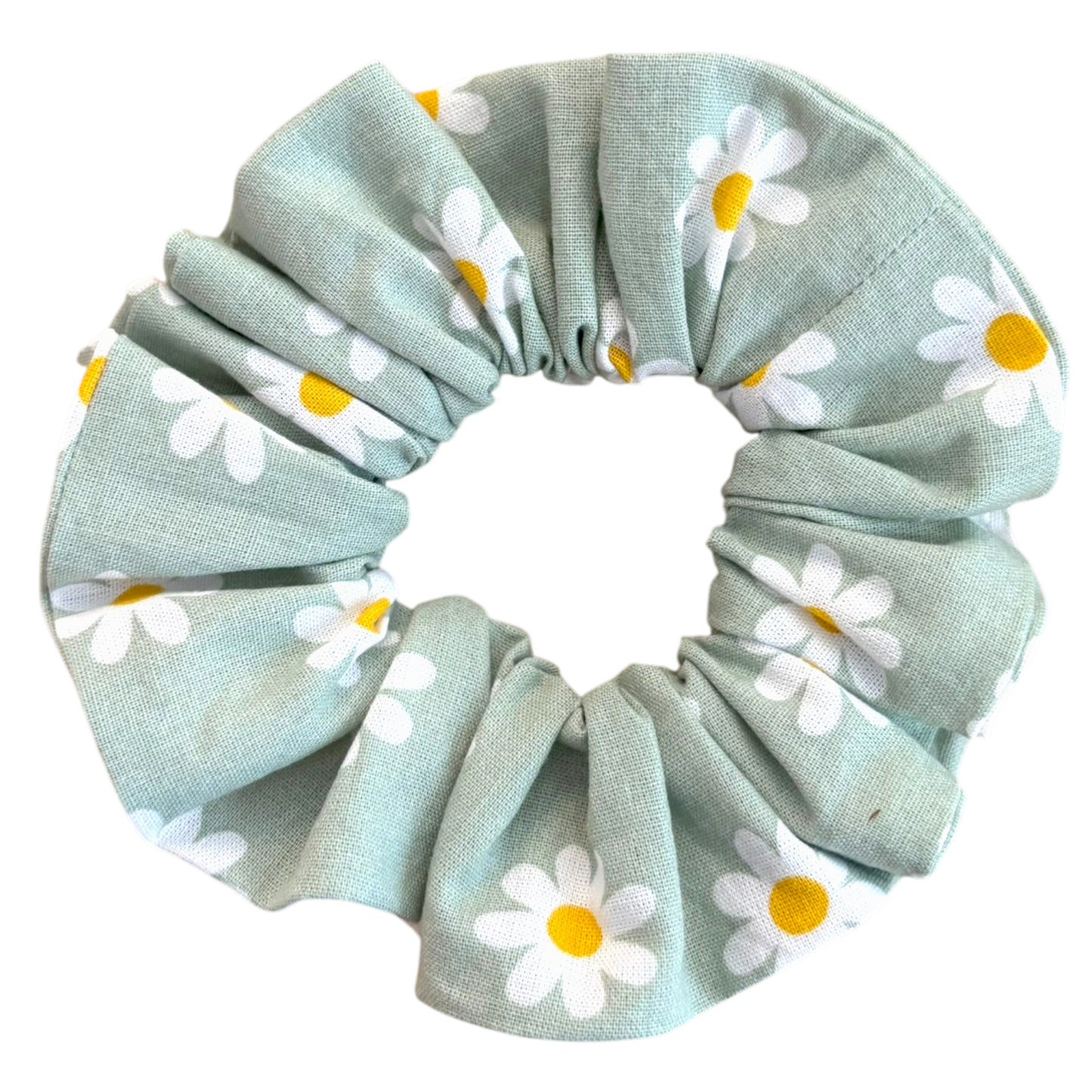 Βαμβακερό Υφασμάτινο Scrunchie με μαργαρίτες