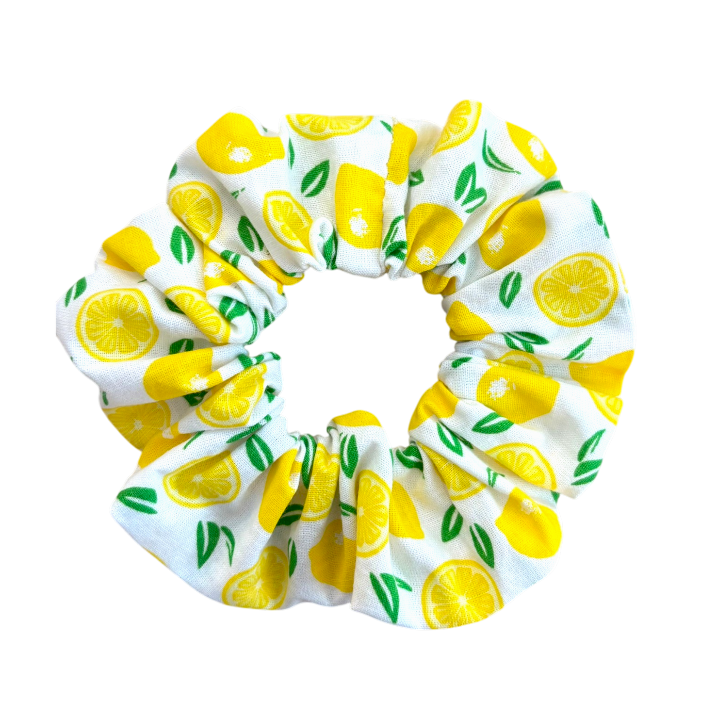 Βαμβακερό Υφασμάτινο Scrunchie Λεμονάκια
