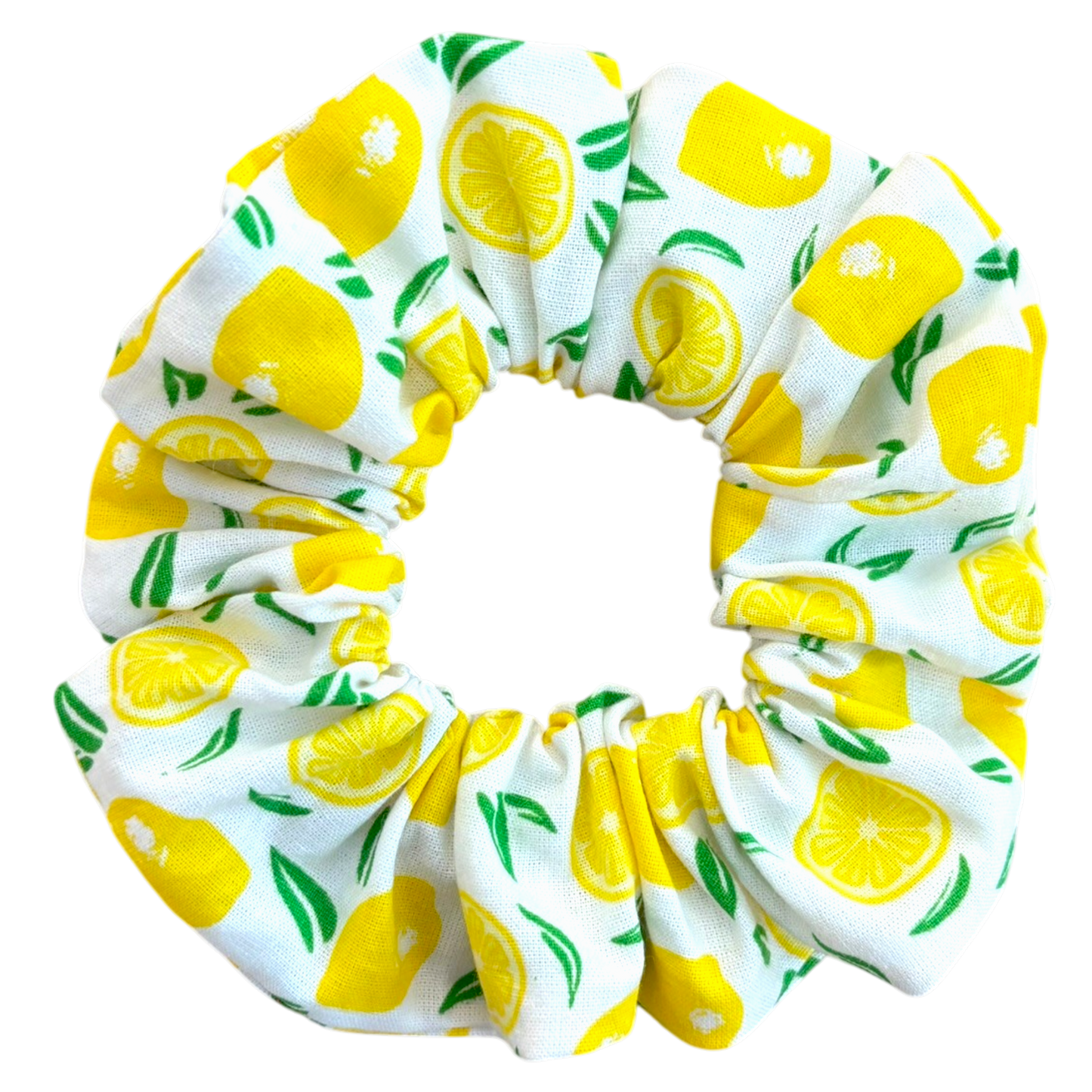 Βαμβακερό Υφασμάτινο Scrunchie Λεμονάκια