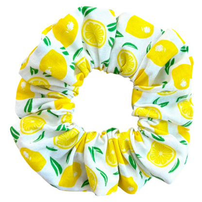 Βαμβακερό Υφασμάτινο Scrunchie Λεμονάκια