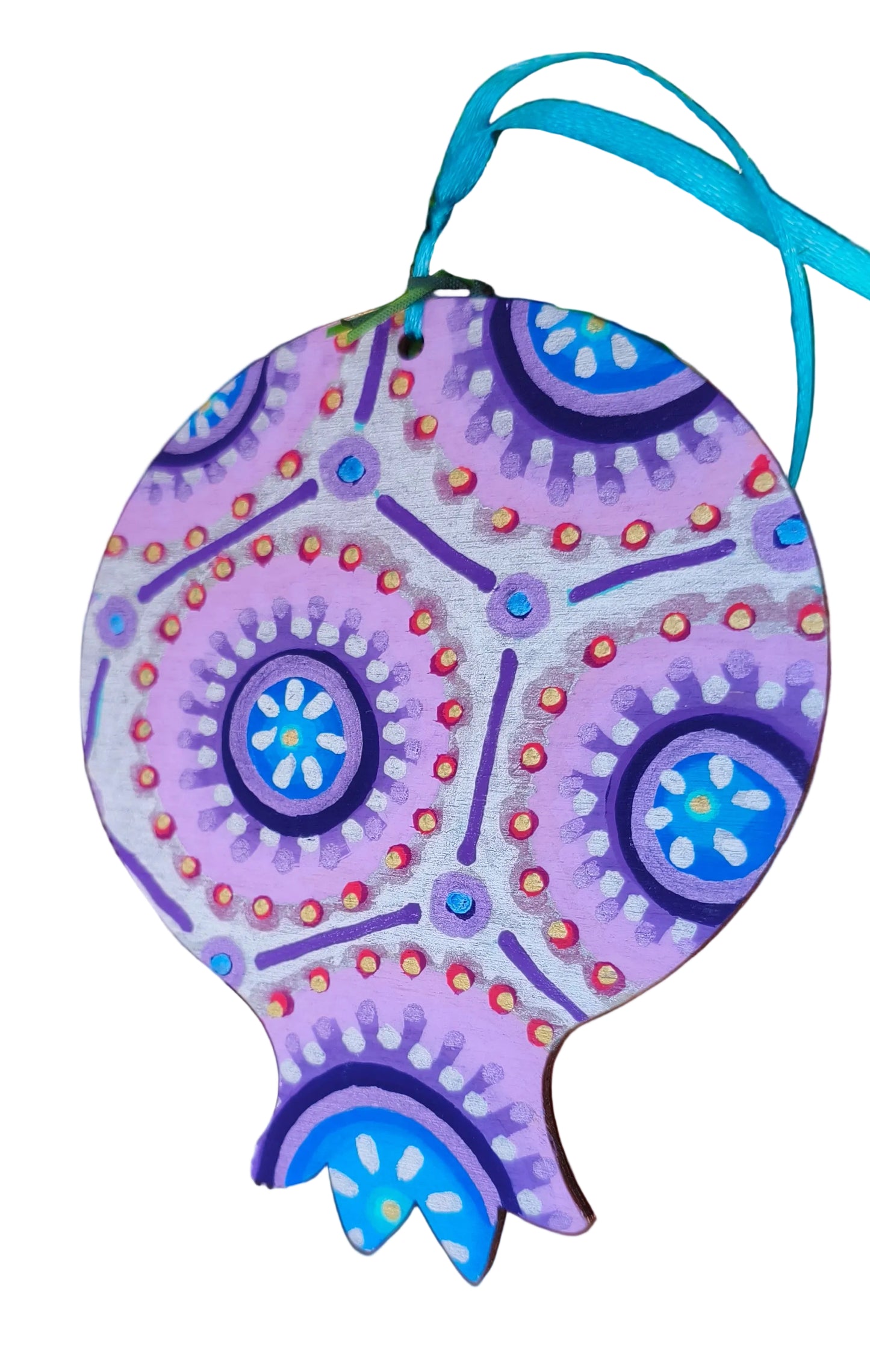 Πολύχρωμα ξύλινα ρόδια, ζωγραφισμένα στο χέρι και από τις δύο όψεις