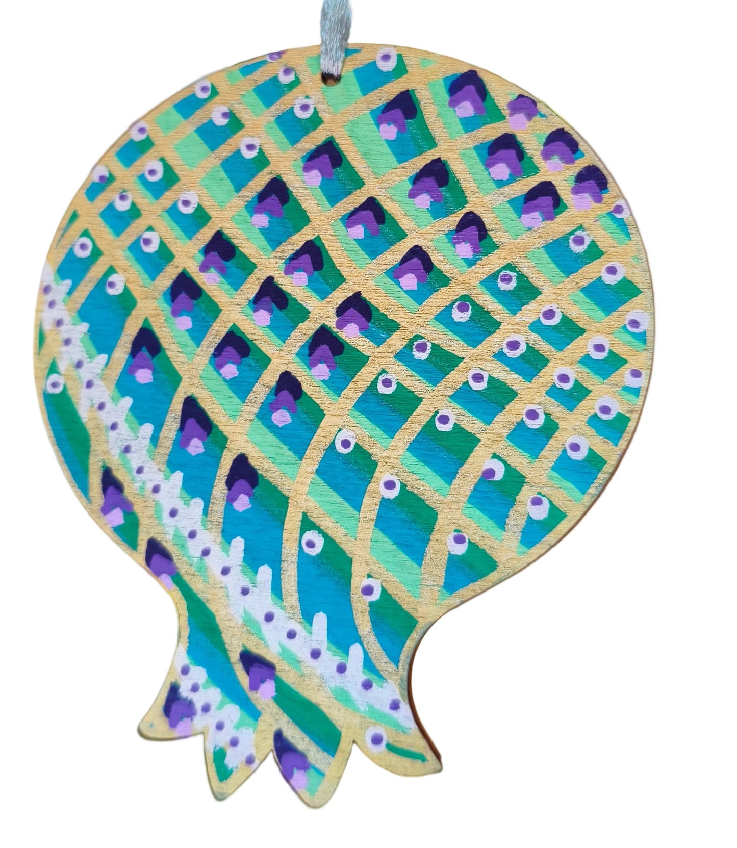 Πολύχρωμα ξύλινα ρόδια, ζωγραφισμένα στο χέρι και από τις δύο όψεις